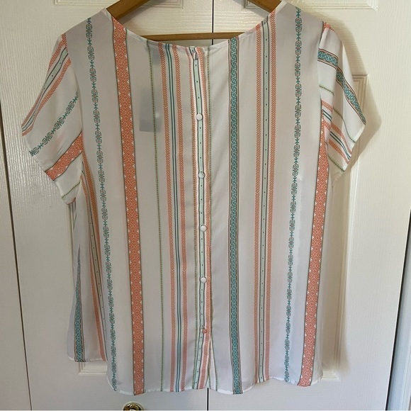 Torrid NWT Abbey Georgette Button Back Short Sleeve Blouse 1X - Picture 10 of 13